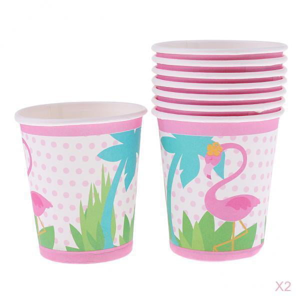 Pack of 16pcs Flamingo Paper Disposable Cups Birthday Party Decor